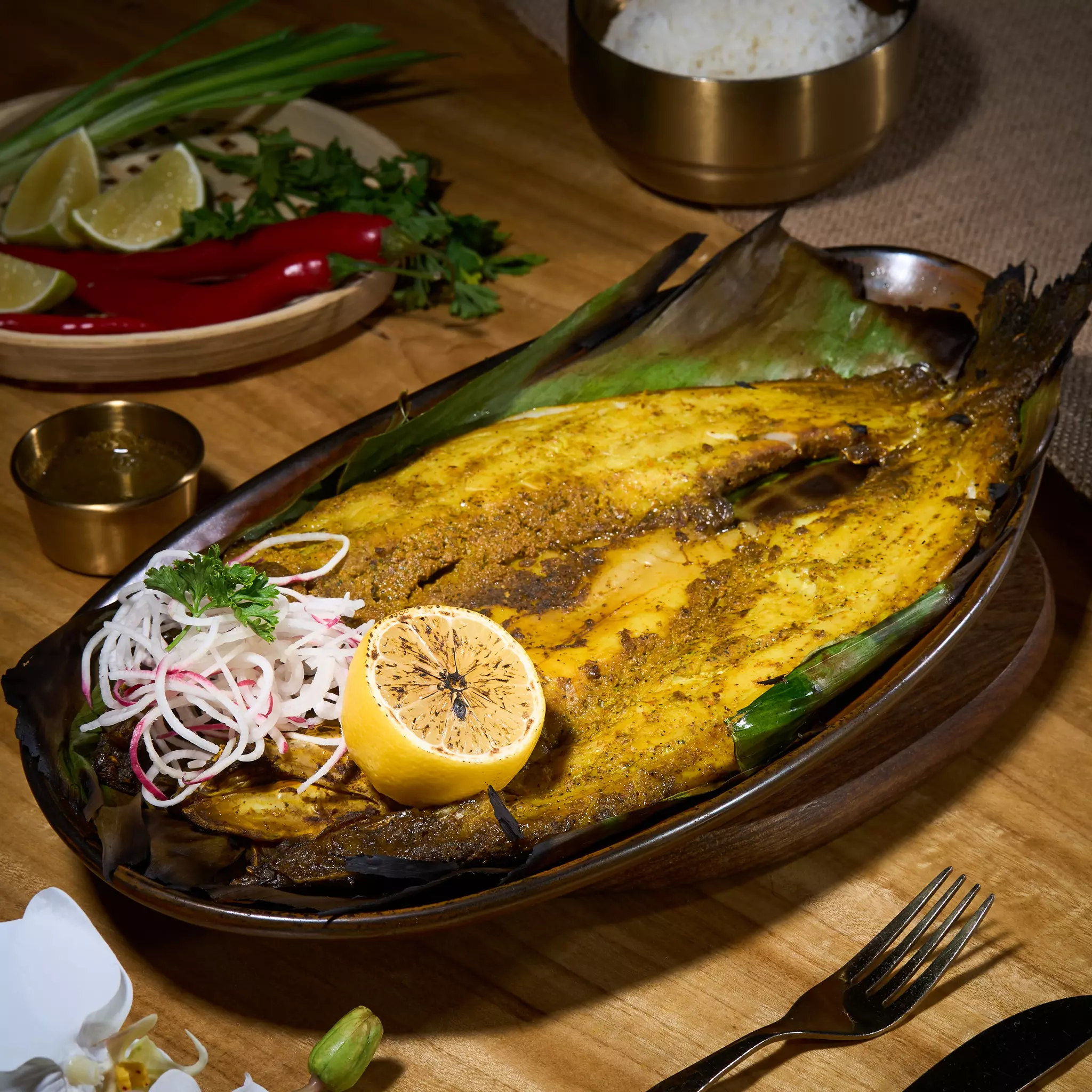 GRILLED TURMERIC BRANZINO <span>MP</span>