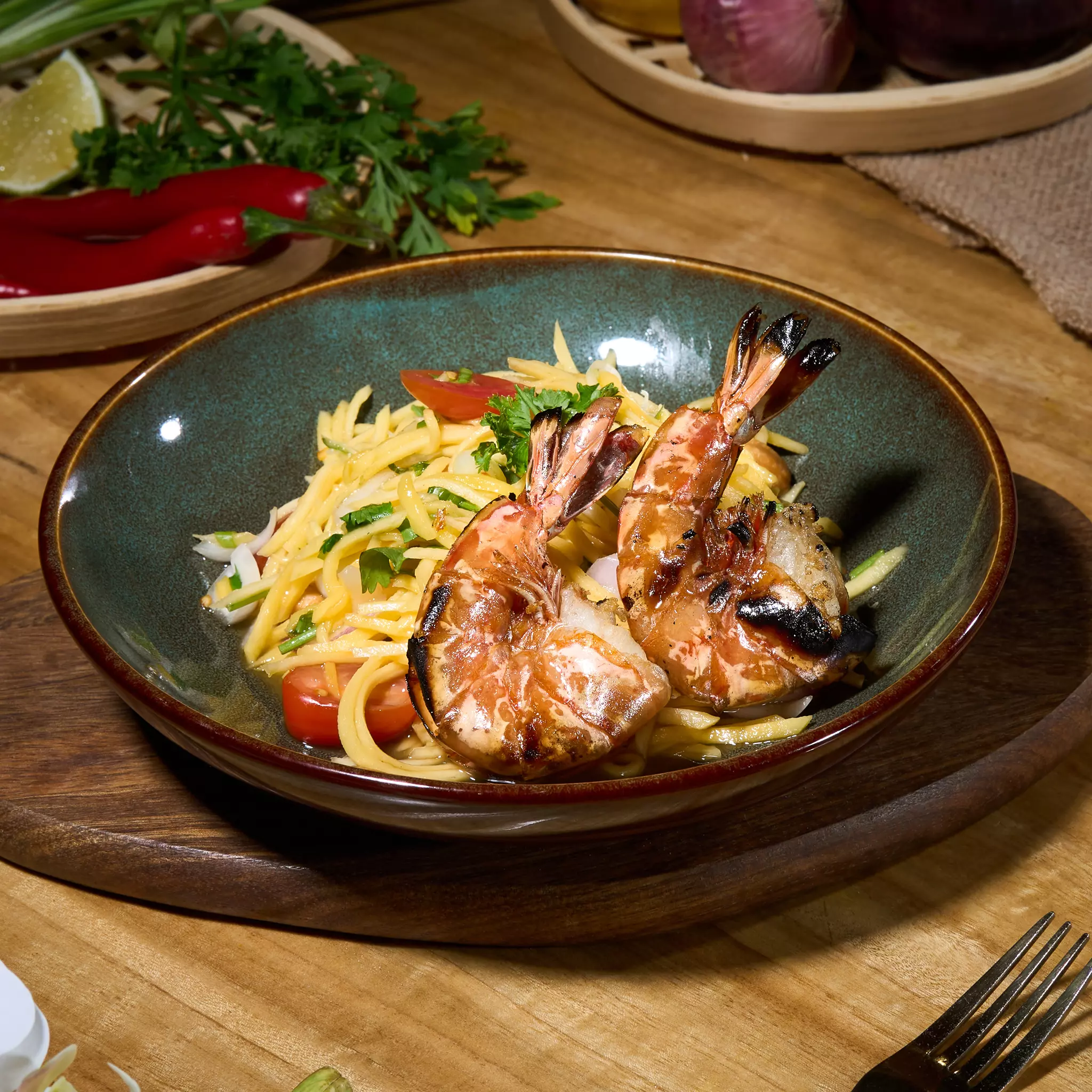 MANGO SALAD WITH GRILLED TIGER SHRIMP